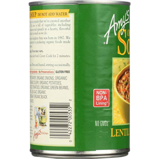 AMY'S: Organic Lentil Vegetable Soup, 14.5 oz
