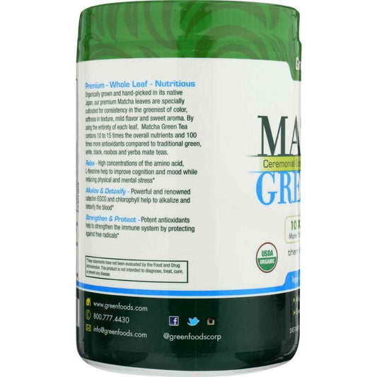 GREEN FOODS: Organic Matcha Green Tea, 11 oz