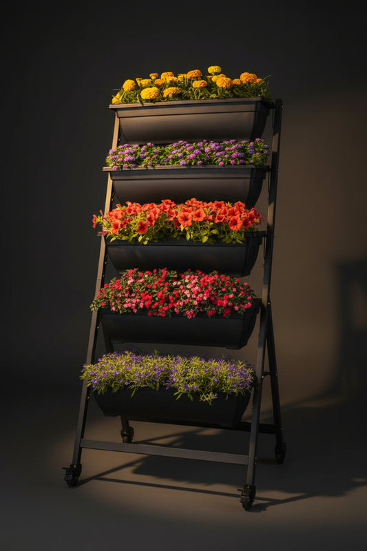5-tier vertical garden planter with wheels