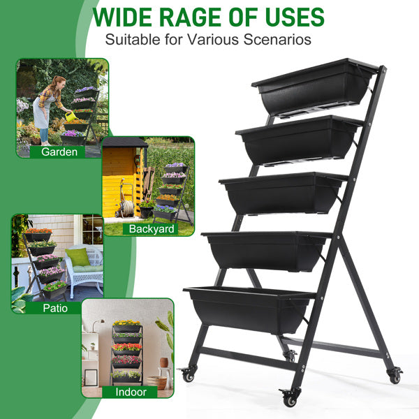Wheeled vertical garden planter designed for easy repositioning