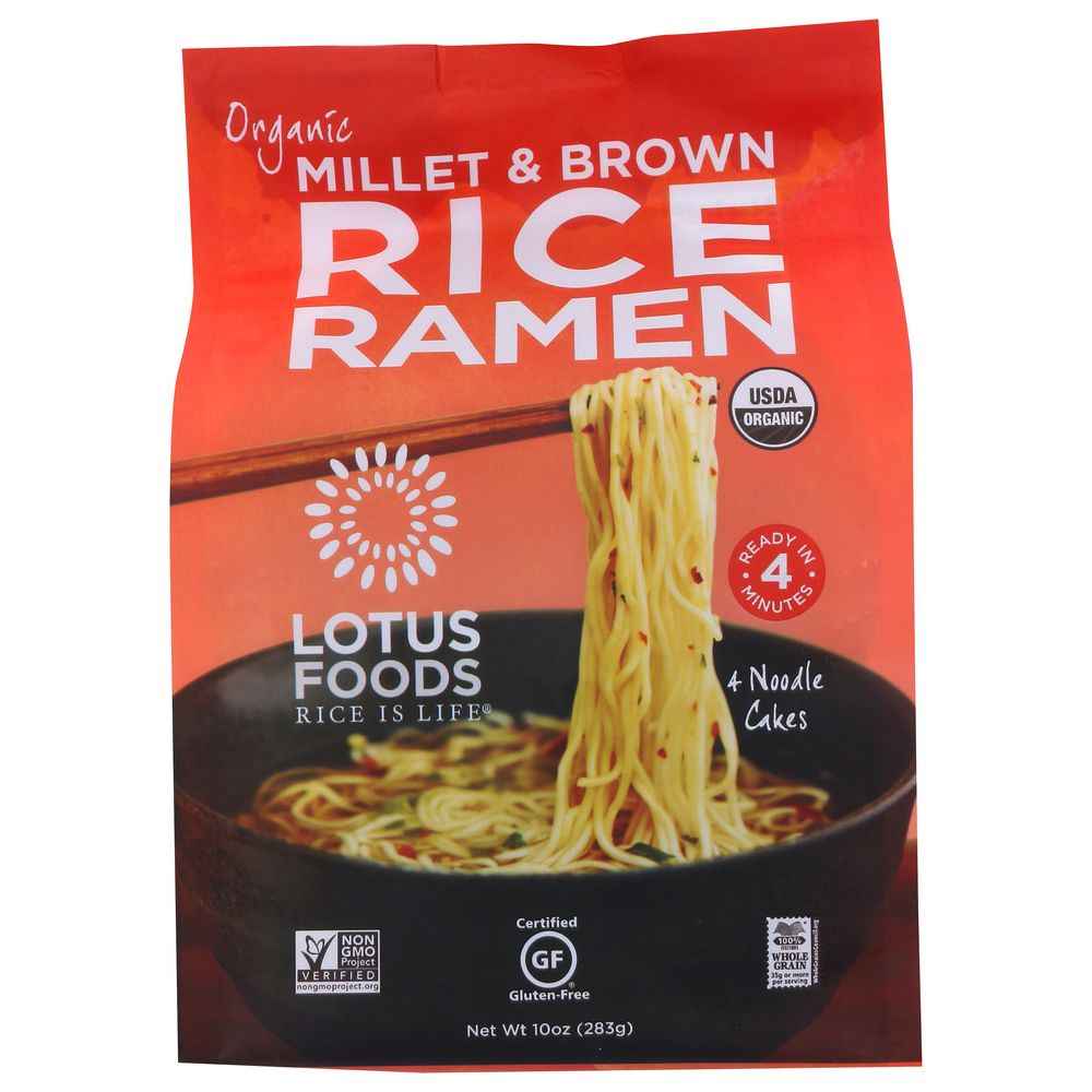 LOTUS FOODS: Organic Rice Ramen Noodles Millet & Brown, 10 oz