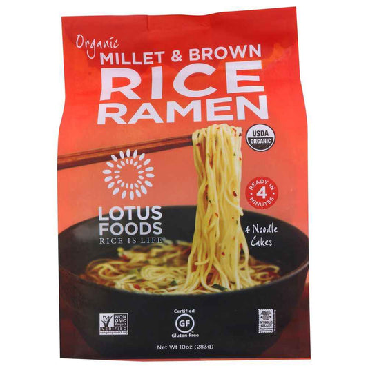 LOTUS FOODS: Organic Rice Ramen Noodles Millet & Brown, 10 oz