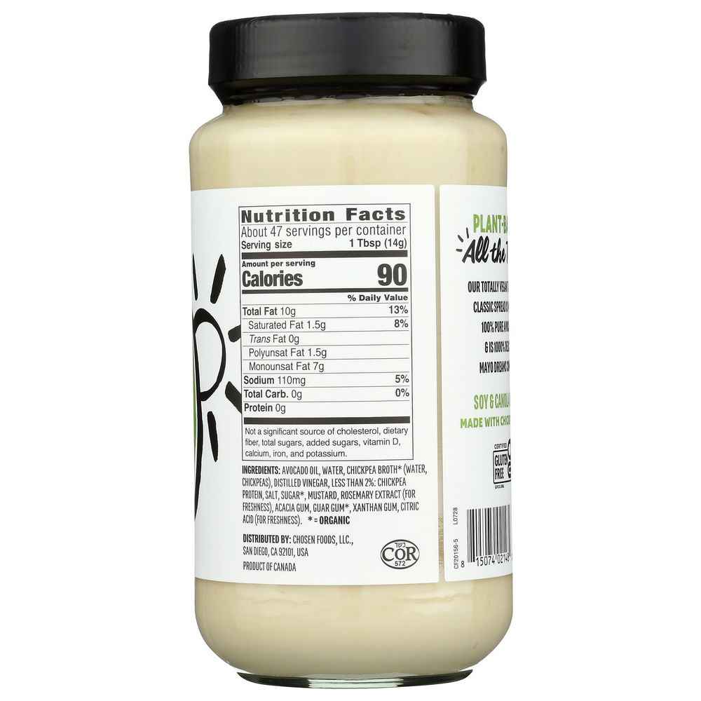 CHOSEN FOODS: Traditional Vegan Mayo, 24 oz